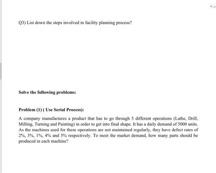 a system. TrueFalse 2. Facility Planning can be further classified into Facilities