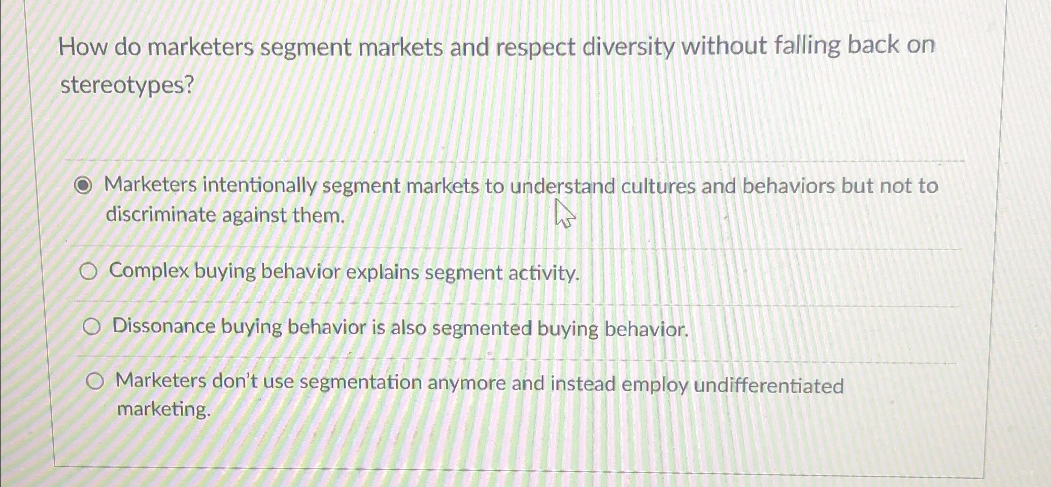  How do marketers segment markets and respect diversity without falling back
