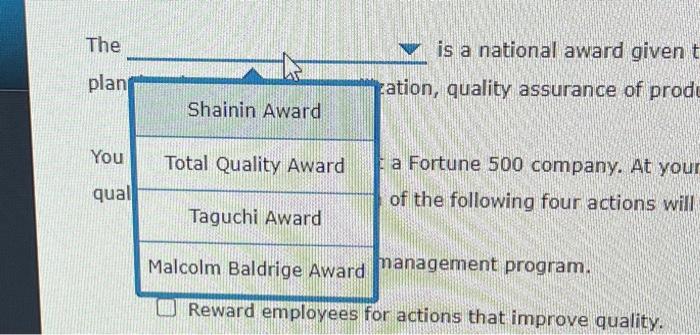 company will have organizational success for a variety of reasons. Which of