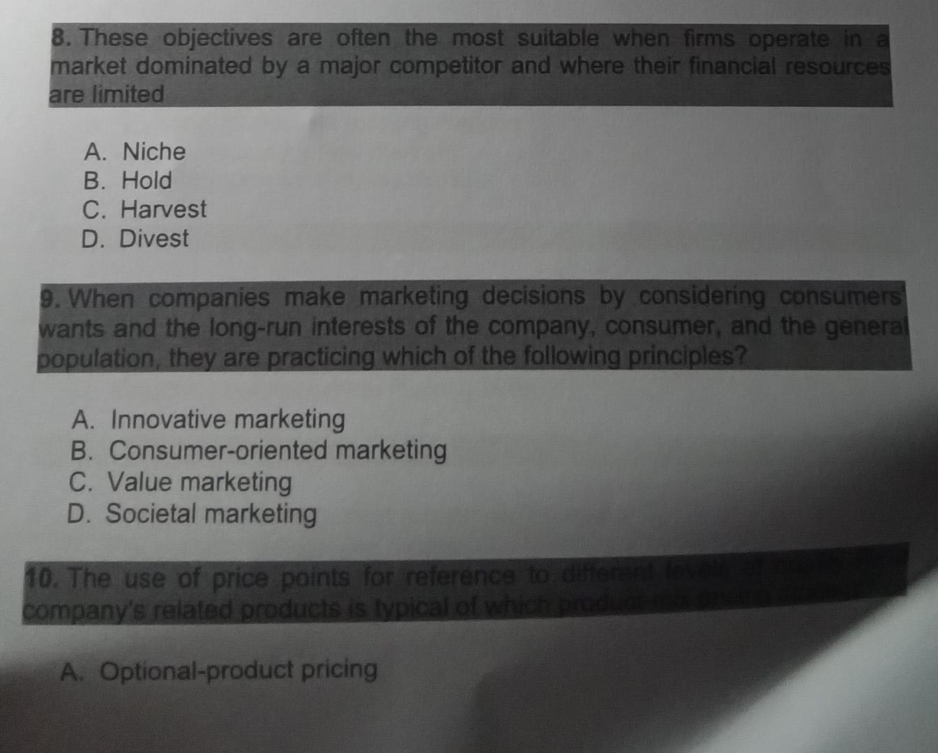  8. These objectives are often the most suitable when firms operate
