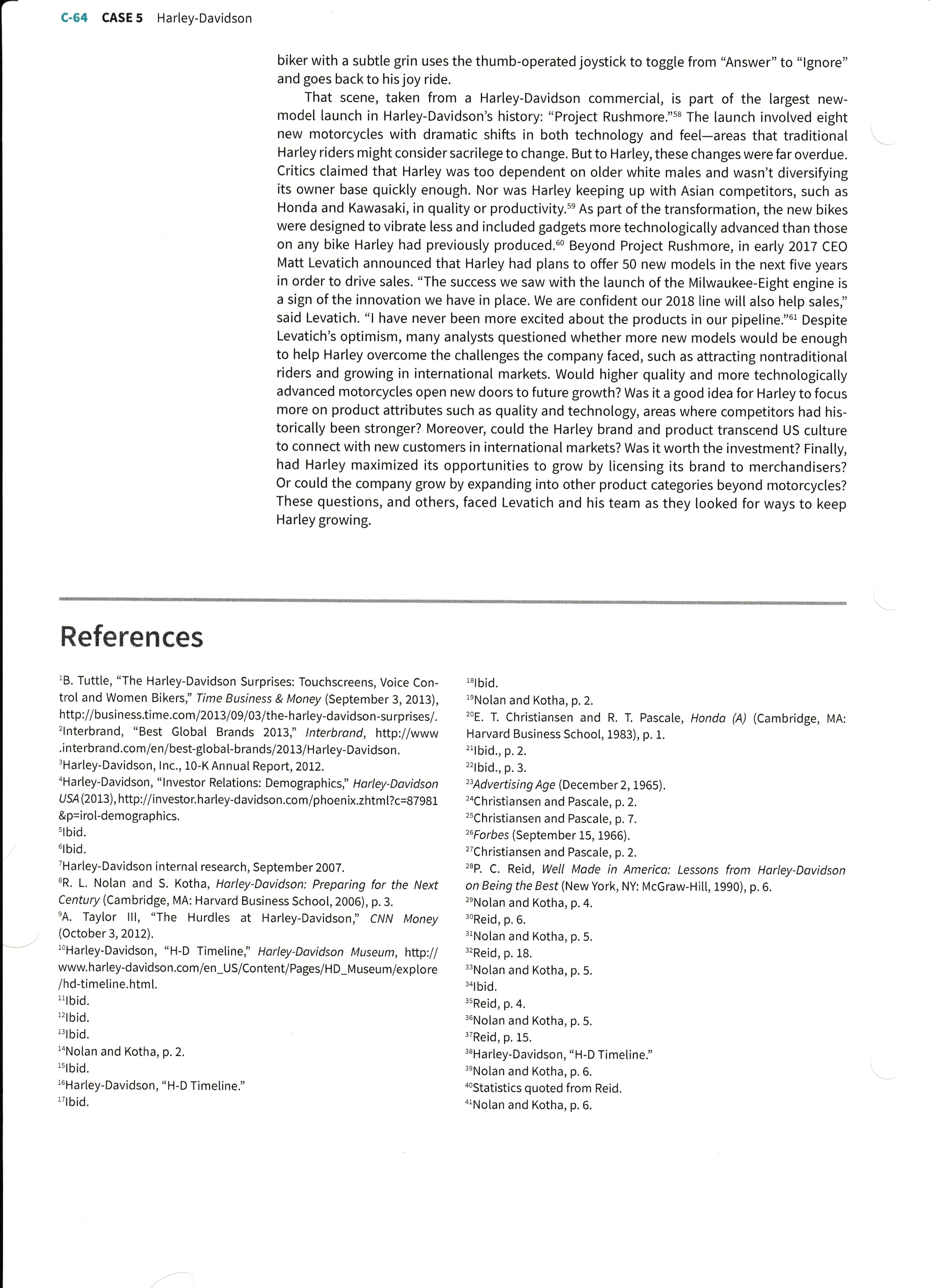 of VMF. But, fortunately for Harley, it faced the new challenge with