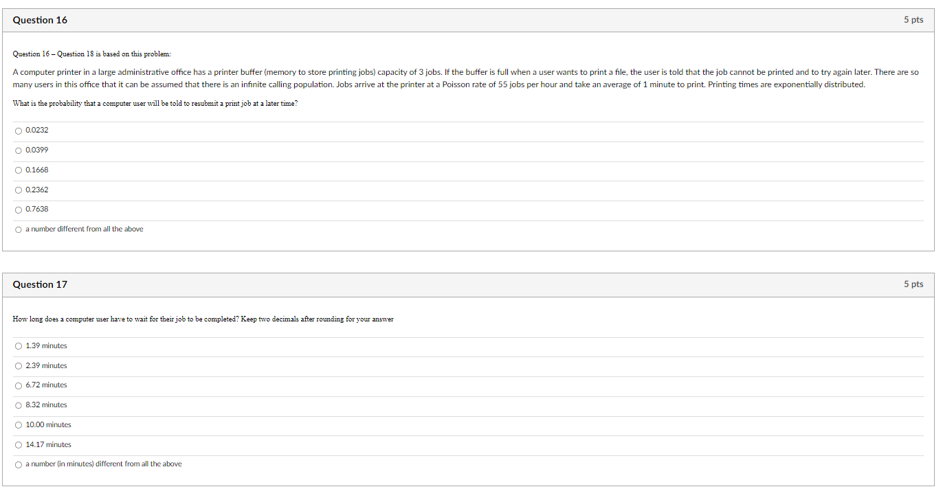  Question 16-Question 18 is based on this problem: What is the
