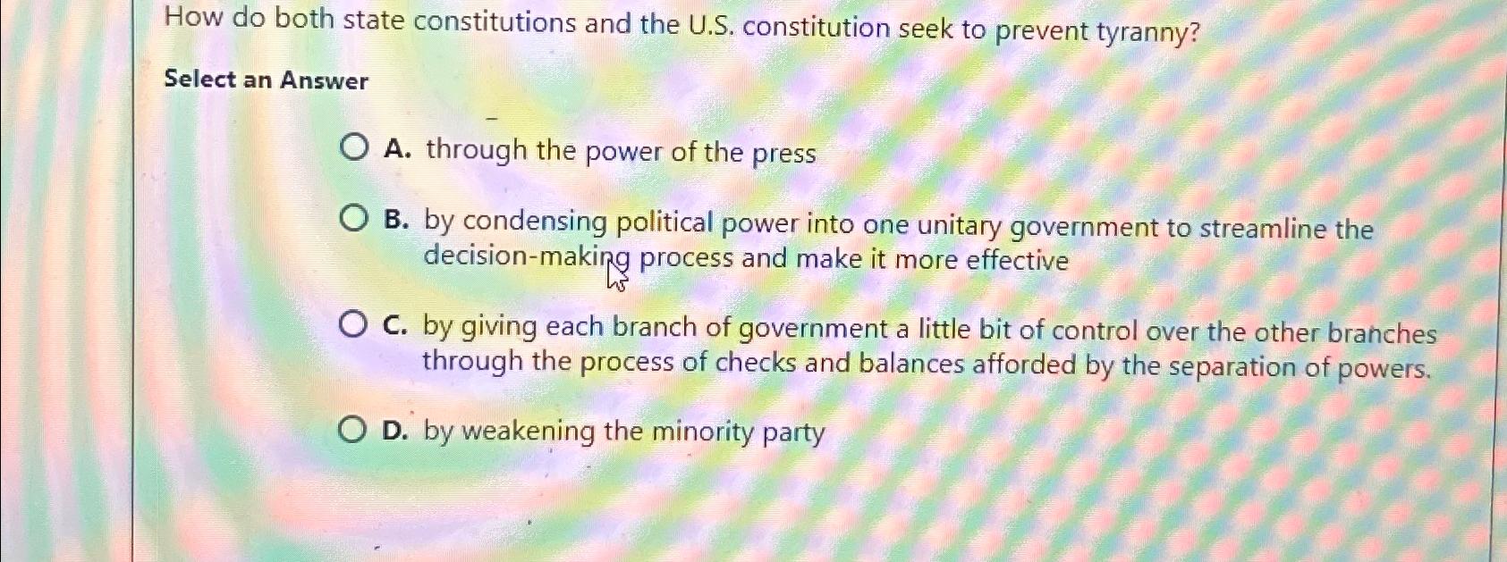  How do both state constitutions and the U.S. constitution seek to