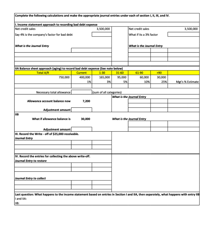 Complete the following: 