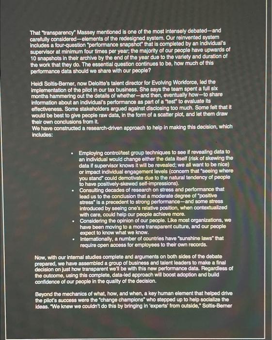 case. Do you think we can implement Deloitte Performance management system in