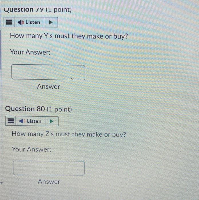 are purchased. True False Question 70 (1 point) A's are purchased. True