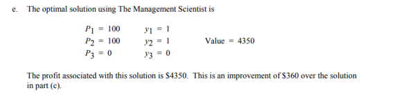 only need E answered with the excel screen shots. I have the