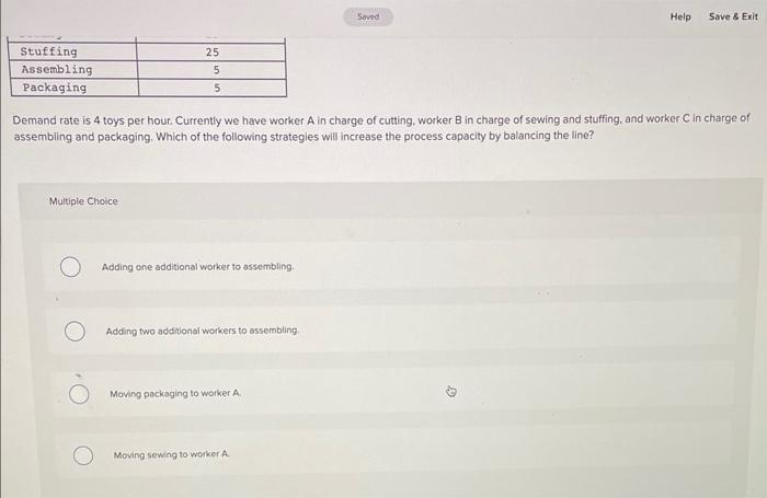 assembling, and packaging. The activities have to be carried out in this