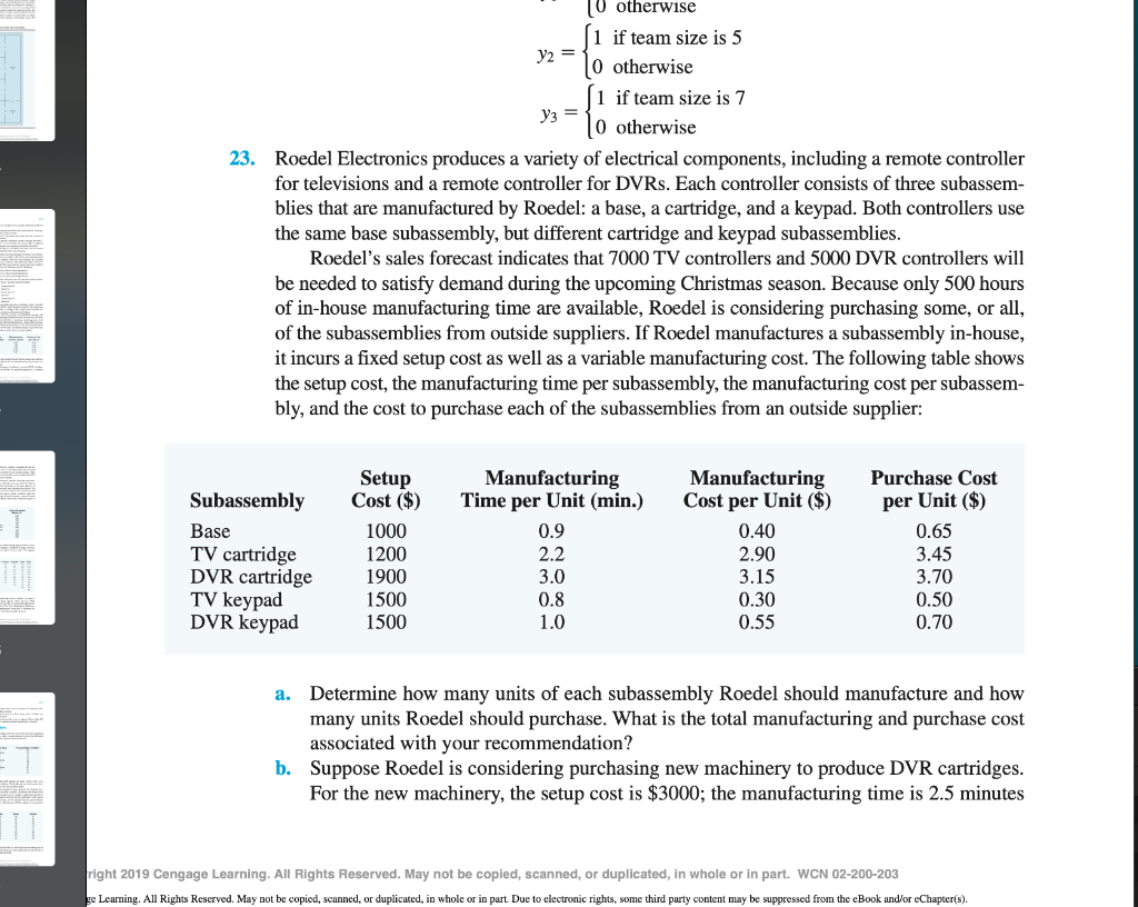 BUS Intro to Decision Science I was solving this problem with a