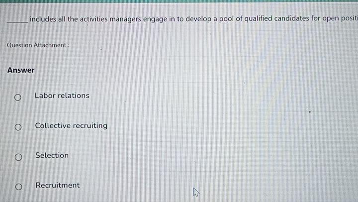  includes all the activities managers engage in to develop a pool