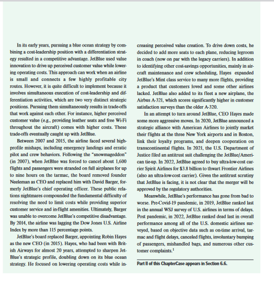 a blue ocean strategy despite its initial success. Also, provide recommendations on