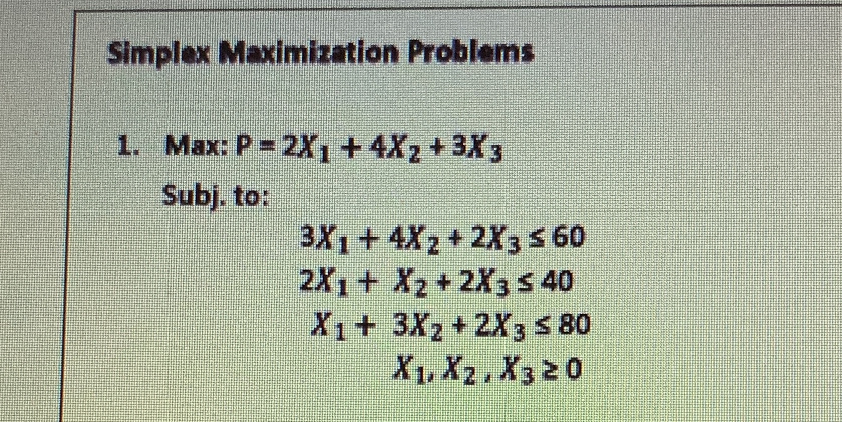 Solve by simplex maximization method. step by step please. Simplex Maximization Problems
