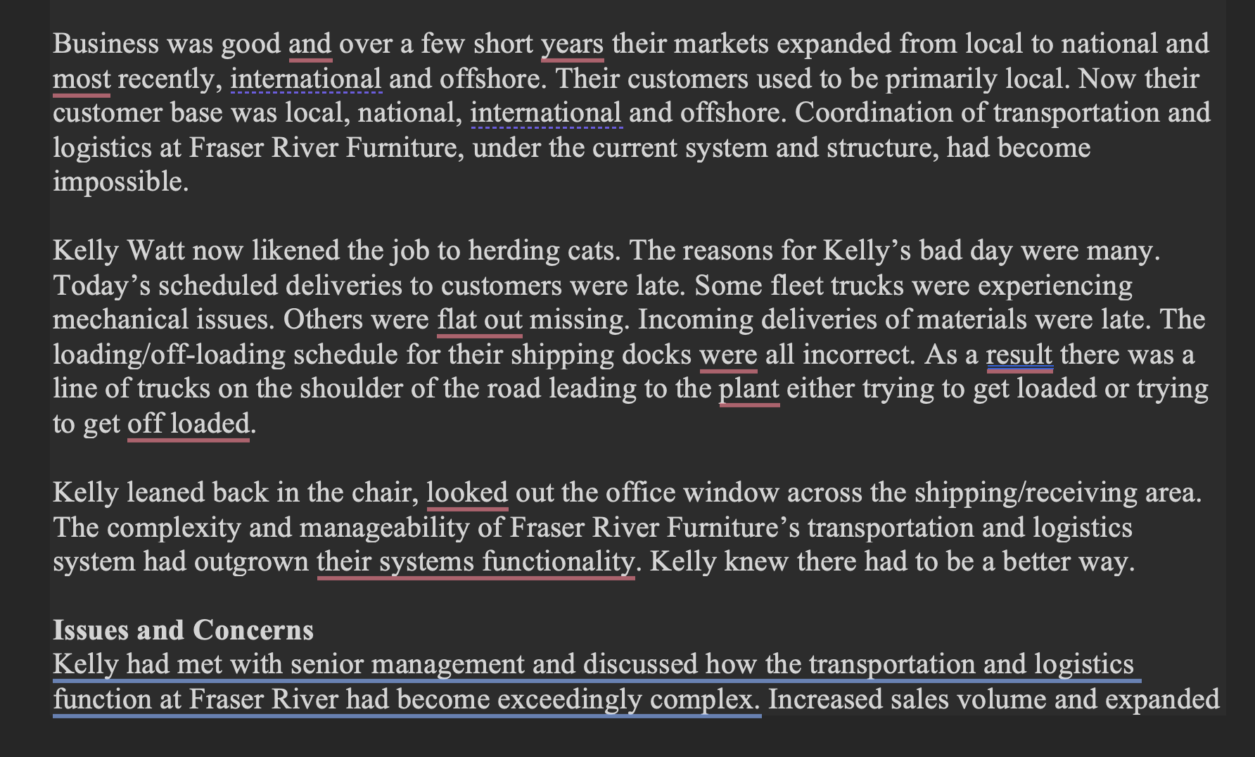 Fraser River Furniture as they evolve from a domestic, to national, to