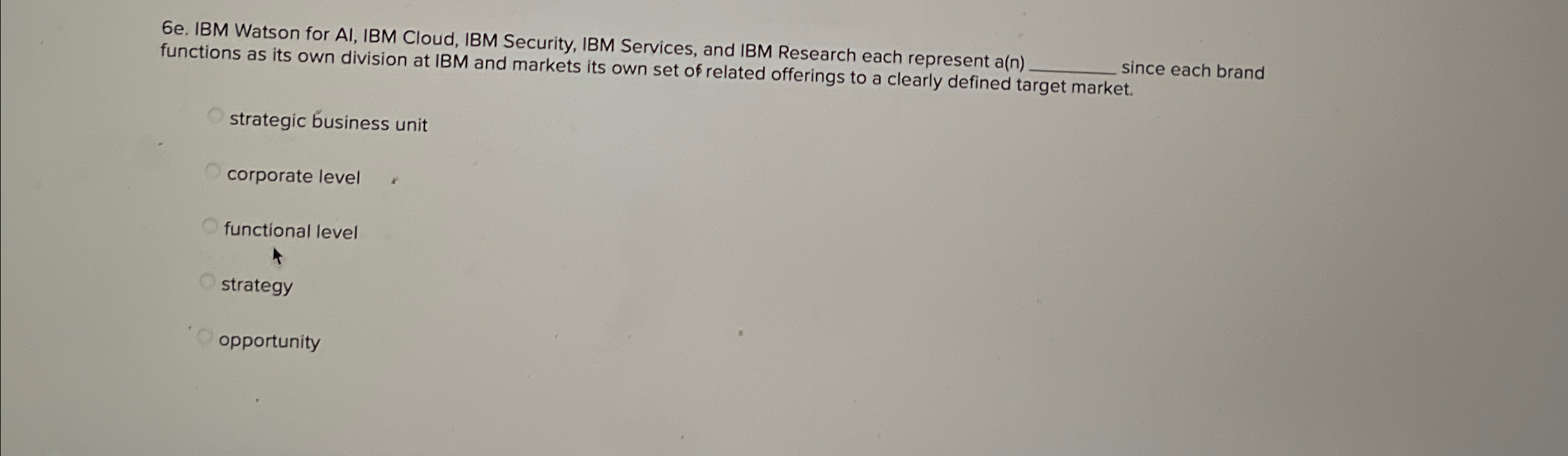  6e. IBM Watson for AI, IBM Cloud, IBM Security, IBM Services,