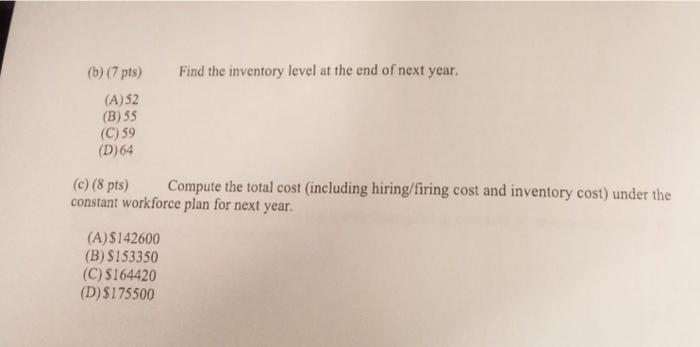 levels for next year. Forecast demands for the next 4 quarters are