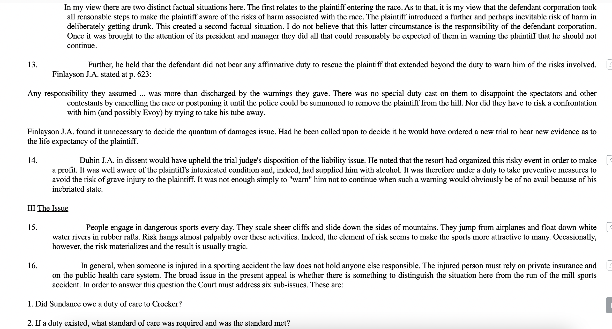 paragraph 29 where Wilson, J. disagrees rather strongly with their conclusion) PLEASE