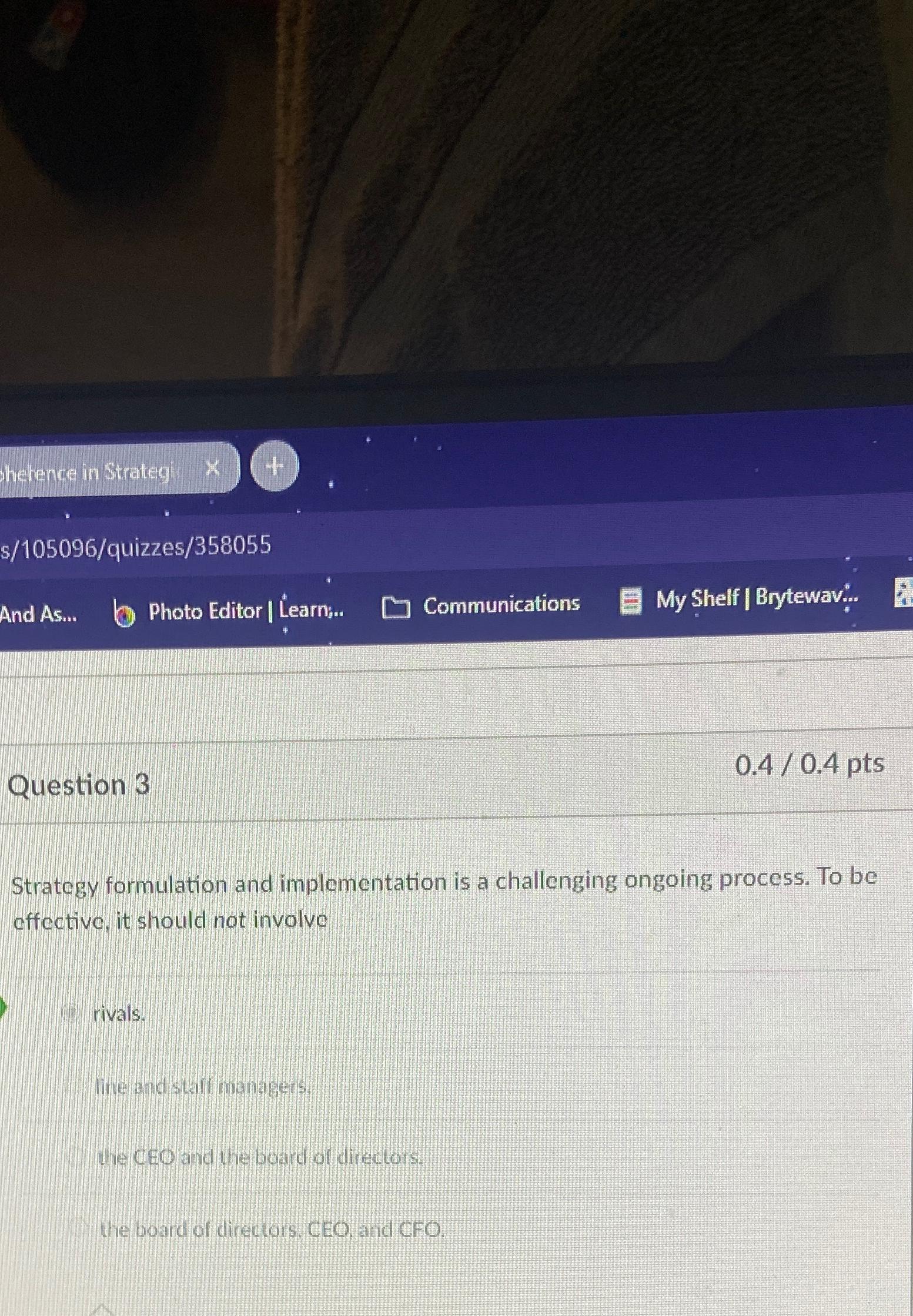  Strategy formulation and implementation is a challenging ongoing process. To be