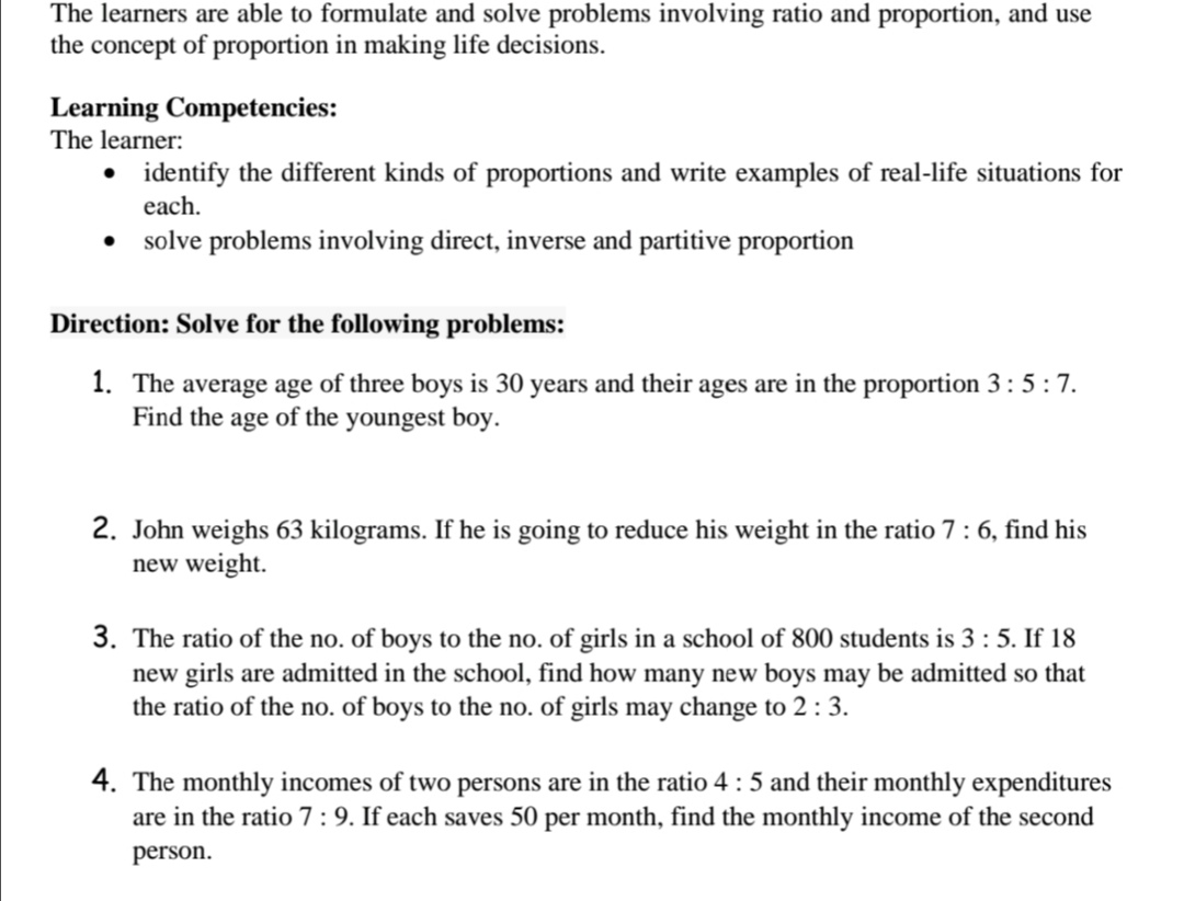 decimals and percent related to business. Learning Competencies: The learner: - express: