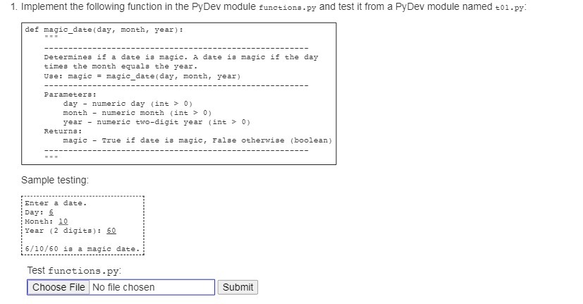  1. Implement the following function in the PyDev module functions.py and