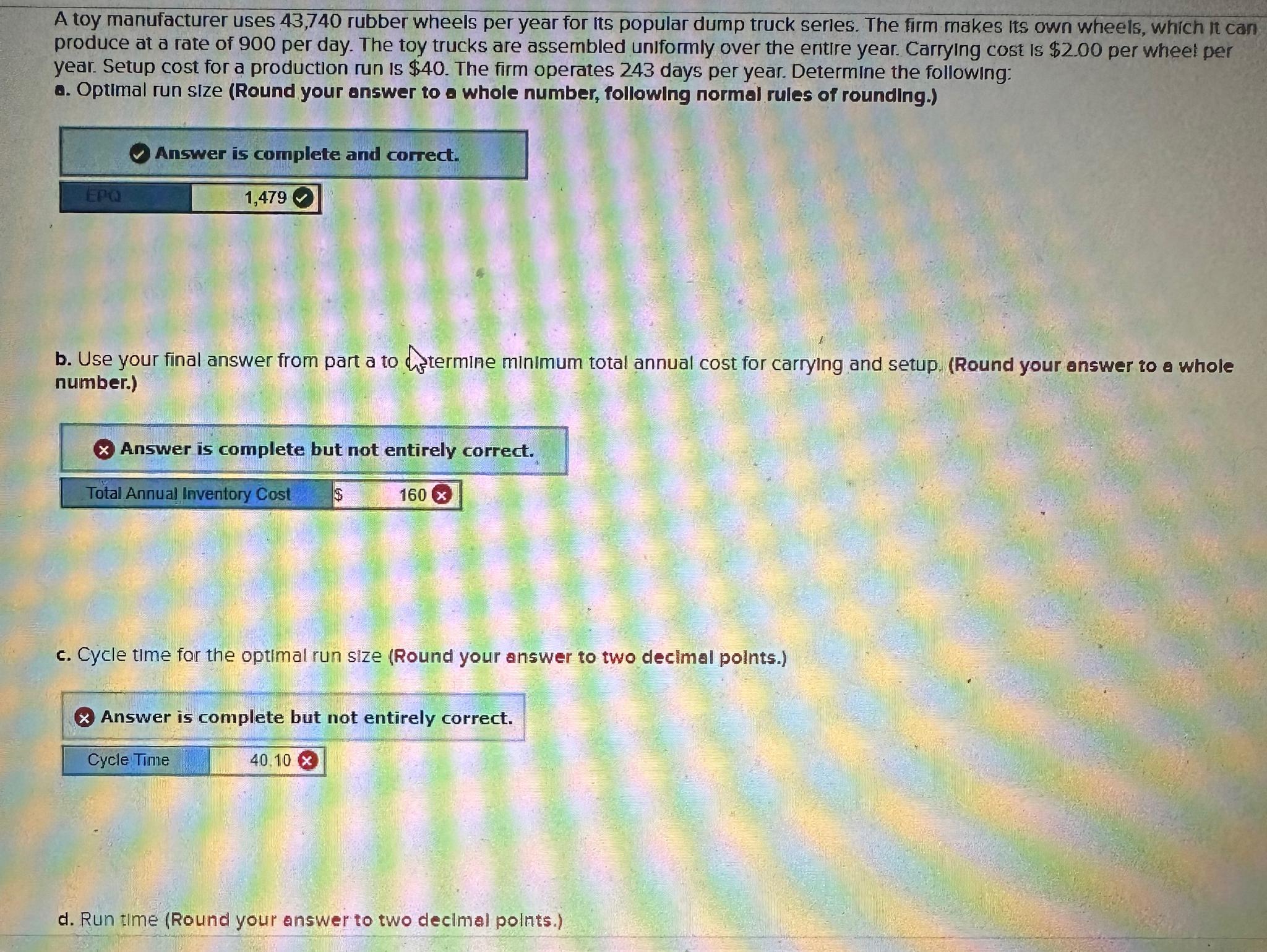  Check my work mode : This shows what is correct or