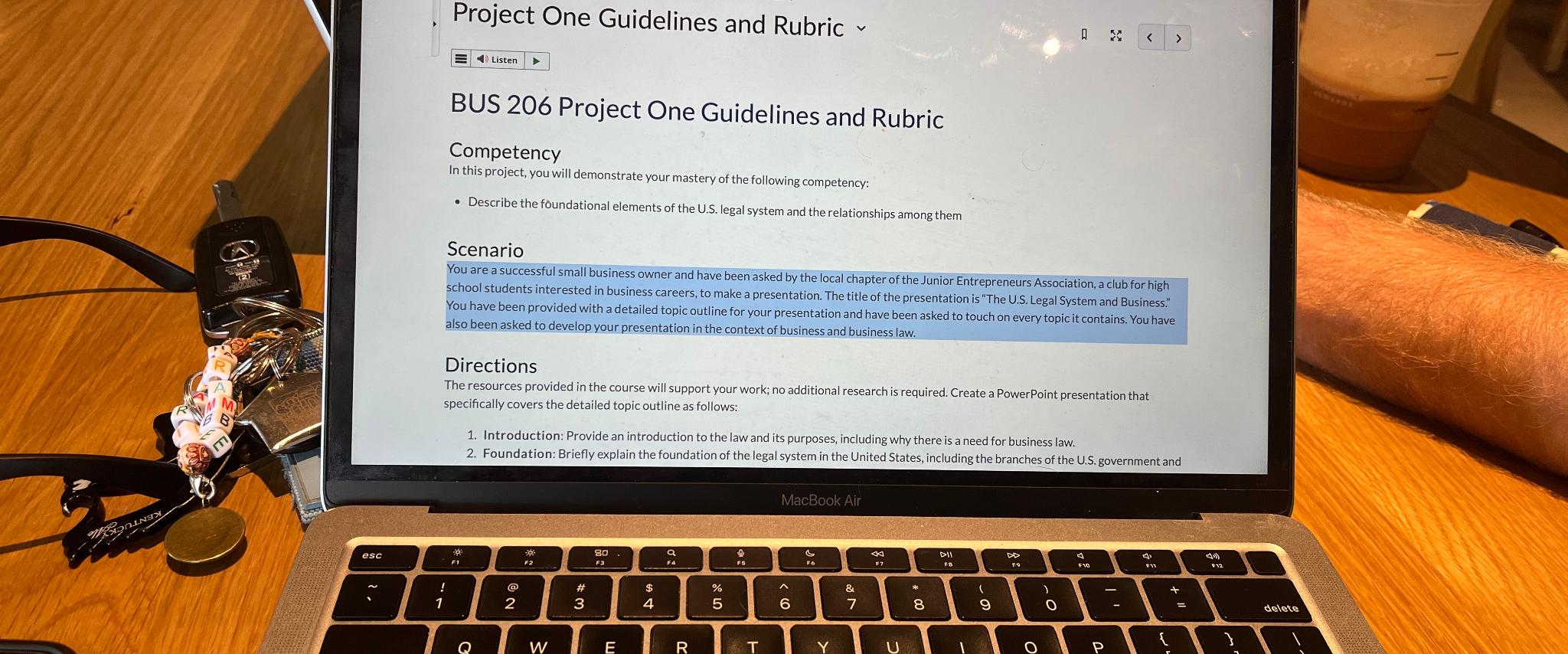  Project One Guidelines and Rubric BUS 206 Project One Guidelines and