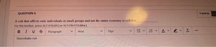  A risk that affects only individuats or small groups and not