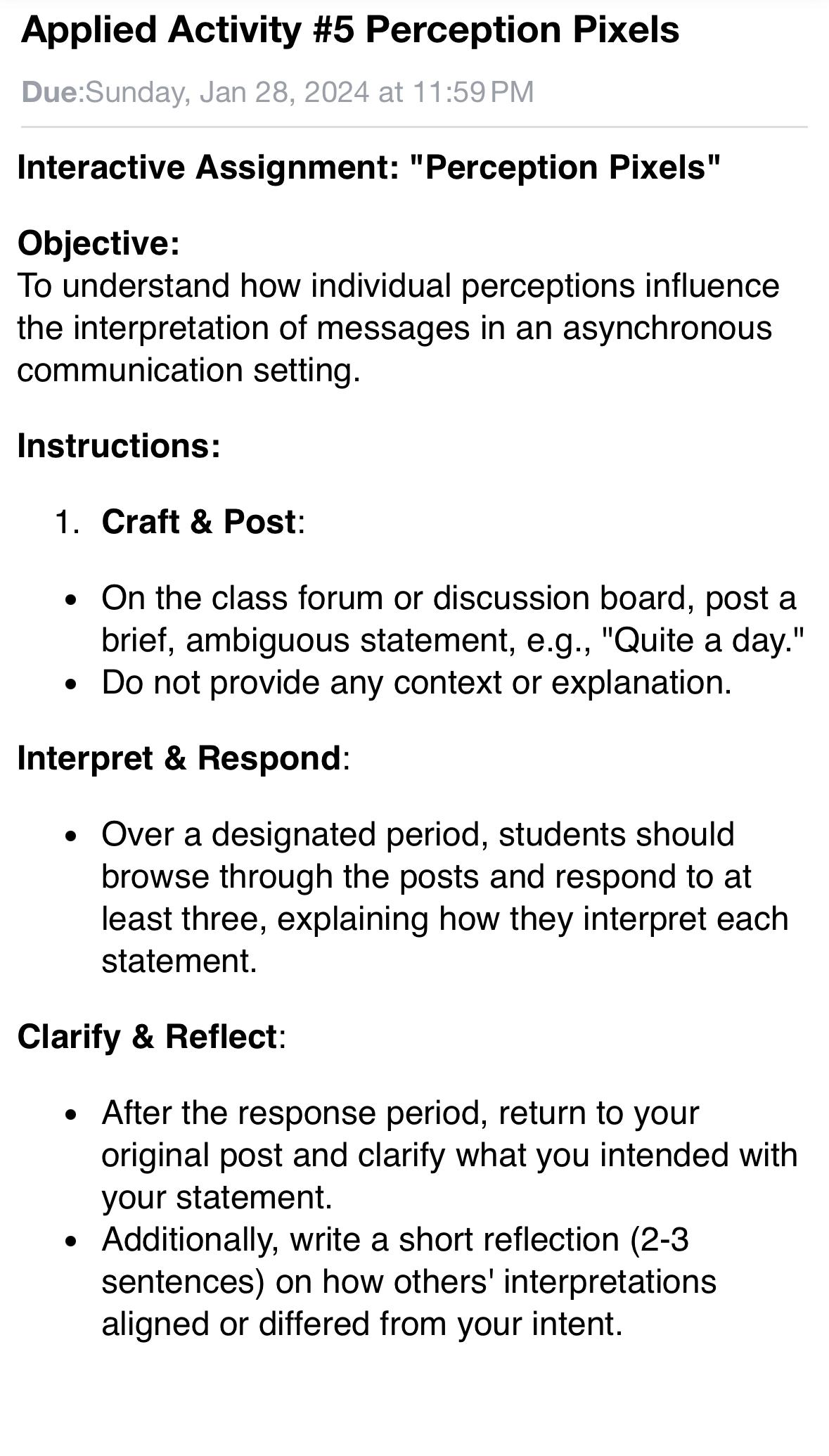  Applied Activity #5 Perception Pixels Due:Sunday, Jan 28,2024 at 11:59 PM