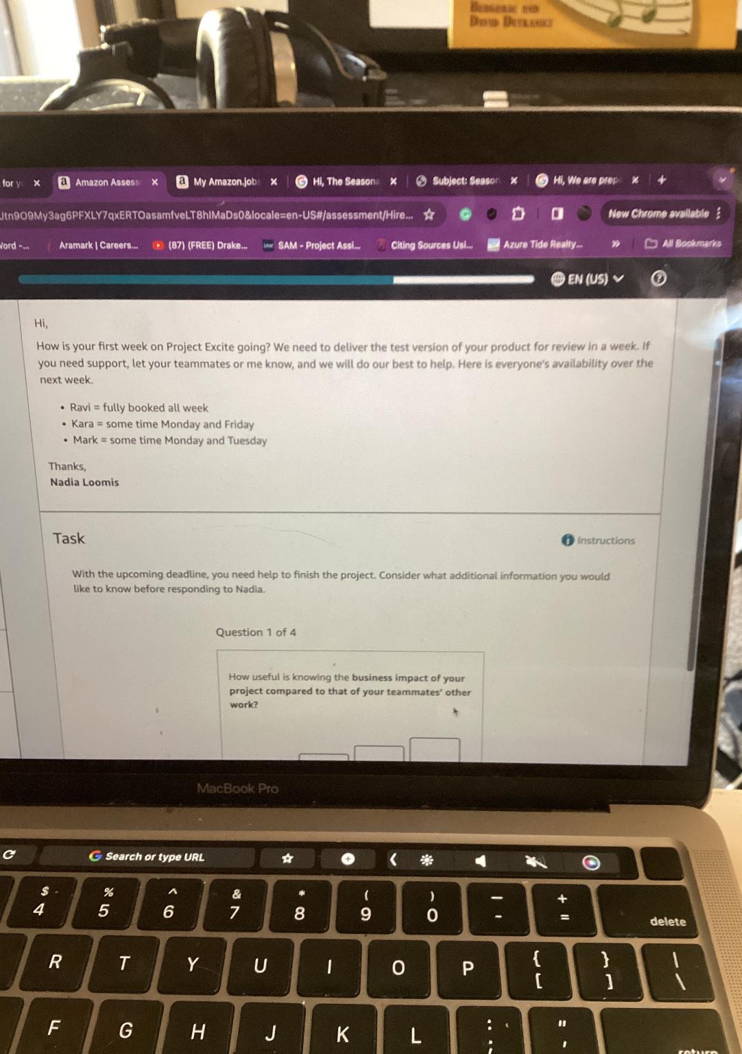  Hi, How is your first week on Project Excite going? We
