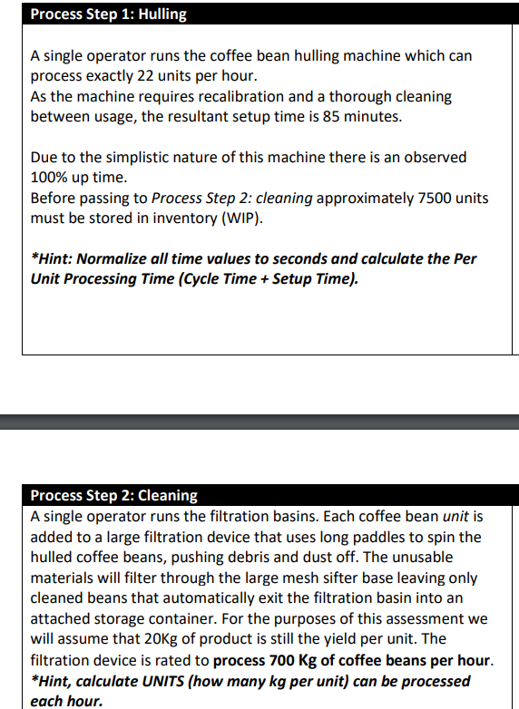 value stream map for the narrative found within the Assignment #1 folder