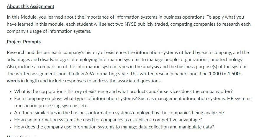 About this Assignment In this Module, you learned about the importance