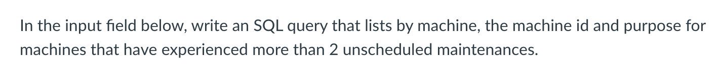 the input field below, write an SQL query that lists the vendor