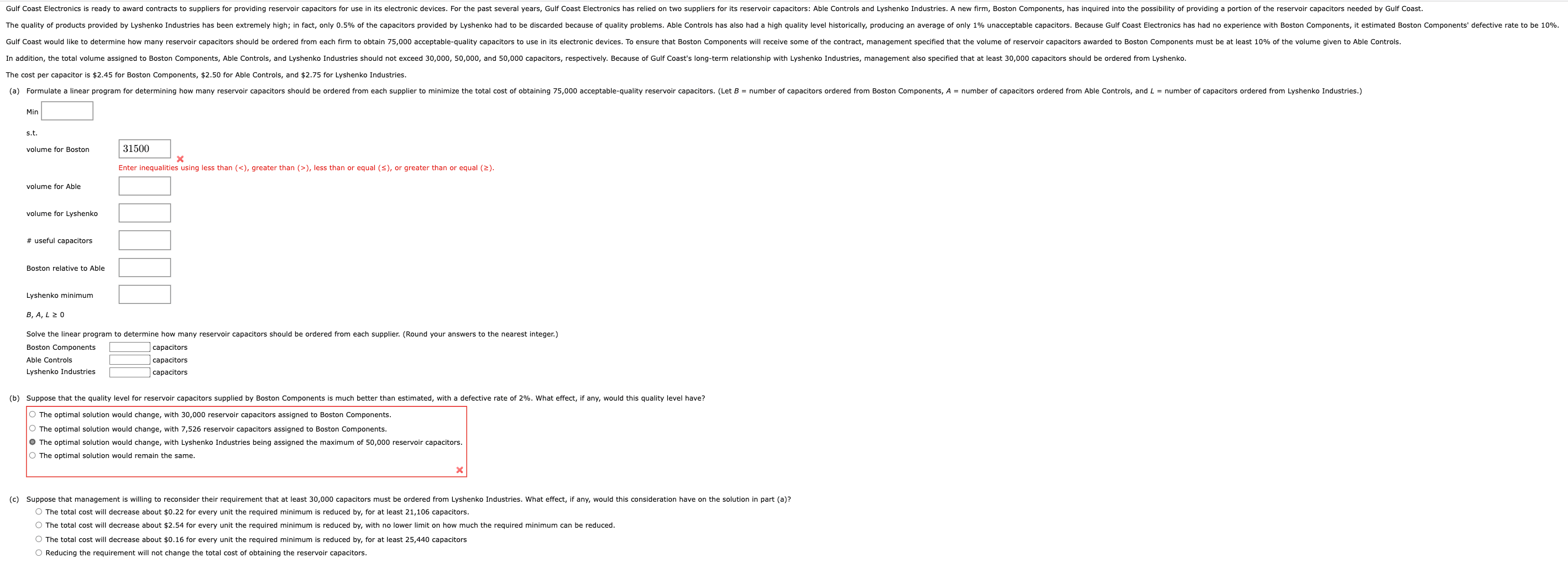 need help with practice problem 3.5 The cost per capacitor is $2.45