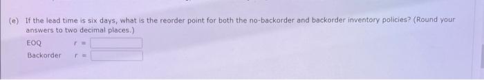 model racing cars. Demand for the cars is assumed to be constant