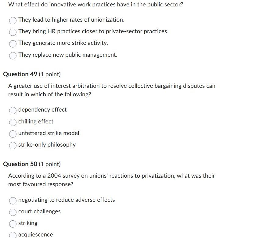  What effect do innovative work practices have in the public sector?