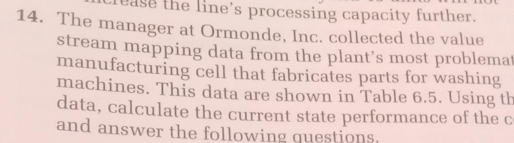  14. The manager line's processing capacity further. stream mappin Ormonde, Inc.