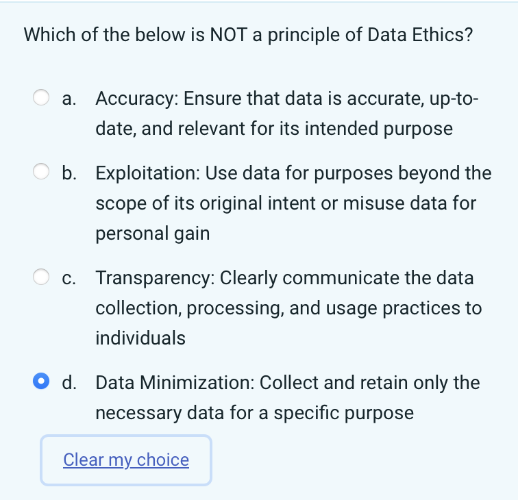 a. Consistency in evaluating ethical issues systematically for fairness and equity b.