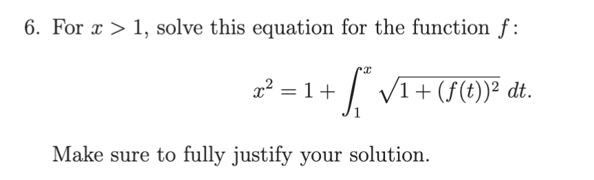 6. For m > 1, solve this equation for the function