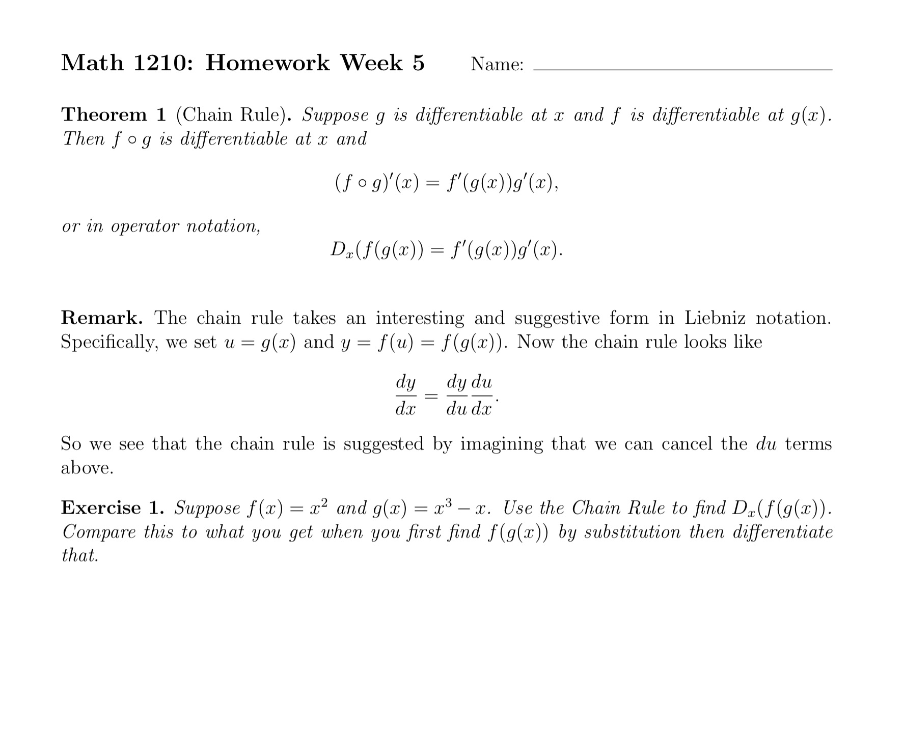 Please explain work and answer. Help asap! Math 1210: Homework Week 5