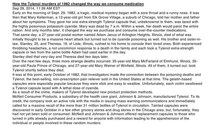 Multiple sources of info below to help understand the case Info #1