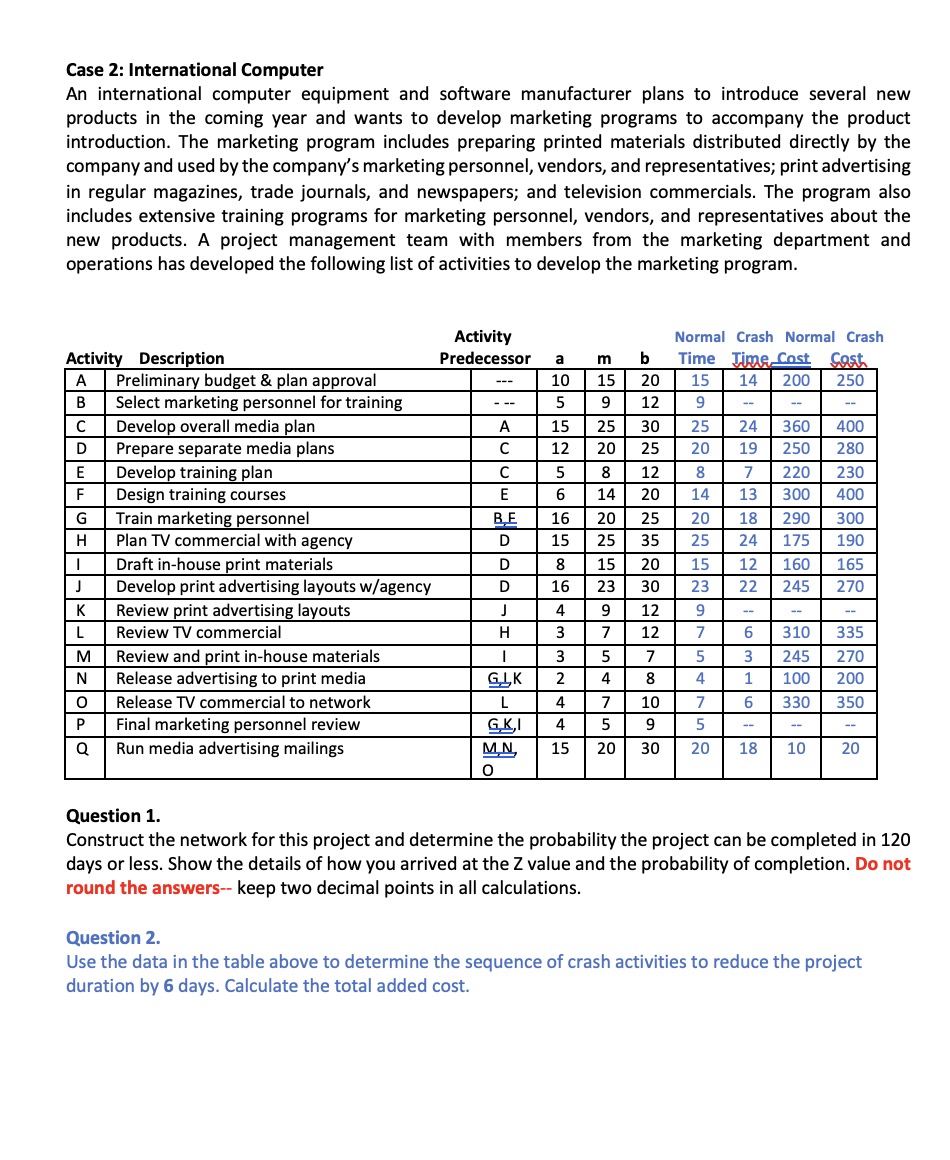  Case 2: International Computer An international computer equipment and software manufacturer