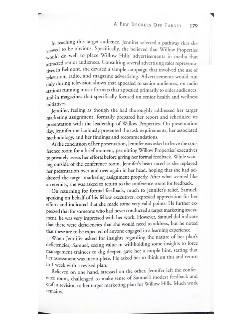 the case. 2. Develop two alternative marketing courses of action for overcoming