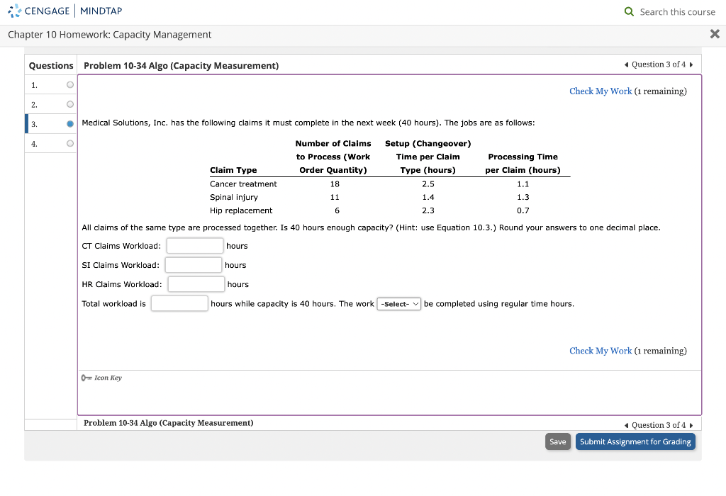  Chapter 10 Homework: Capacity Management Questions Problem 10-34 Algo (Capacity Measurement)