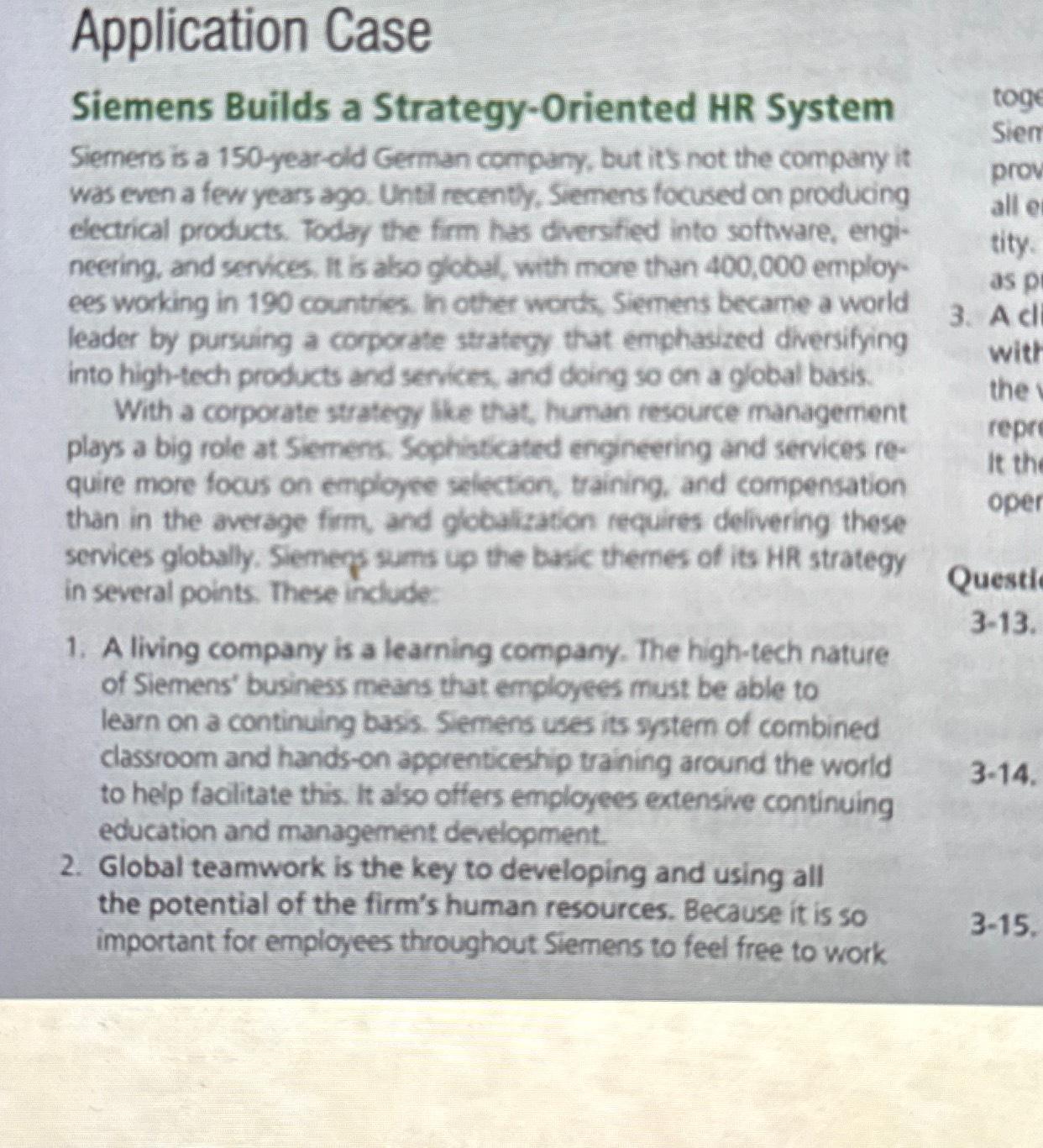  Application Case Siemens Builds a Strategy-Oriented HR System Siemens is a