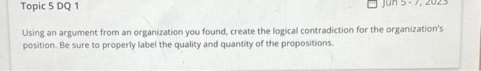Response must be 150-200 words Using an argument from an organization you
