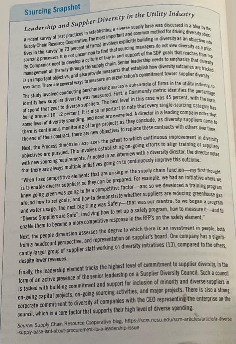 03: Leadership and Supplier Diversity in the Utility Industry (p. 100): -