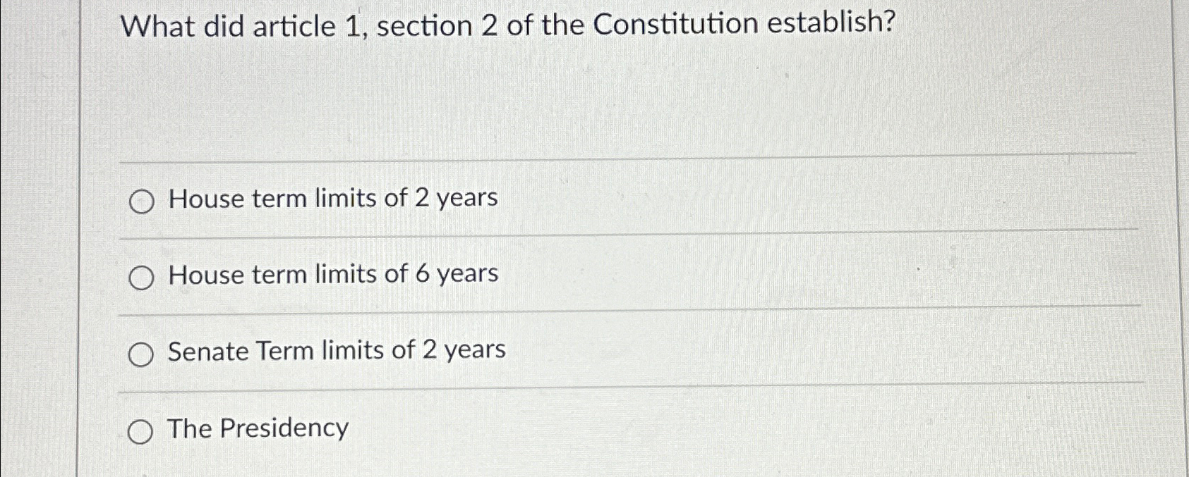  What did article 1, section 2 of the Constitution establish? House