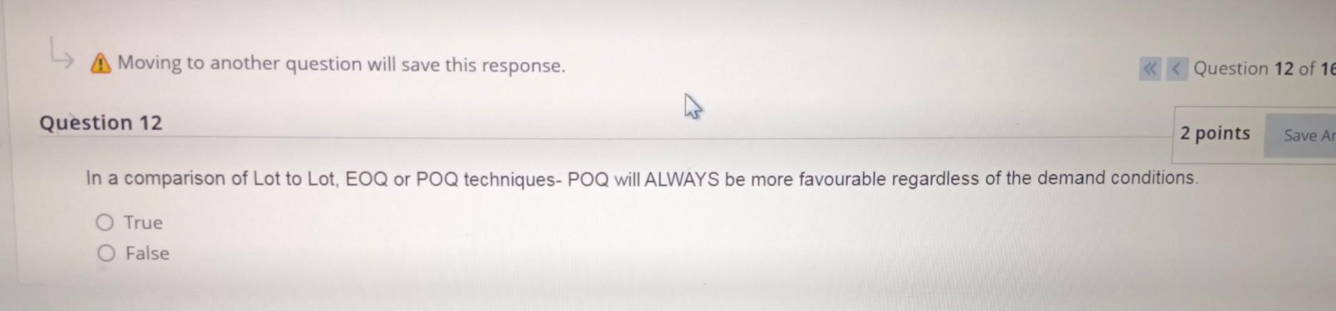 4 Moving to another question will save this response. Quest Question