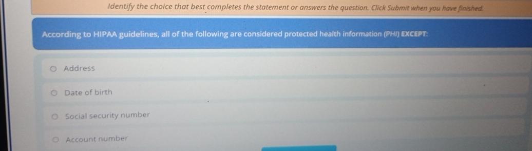  Identify the choice that best completes the statement or answers the