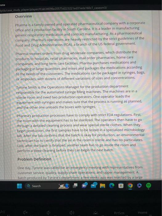  please answer read it all the info is there Pharma is