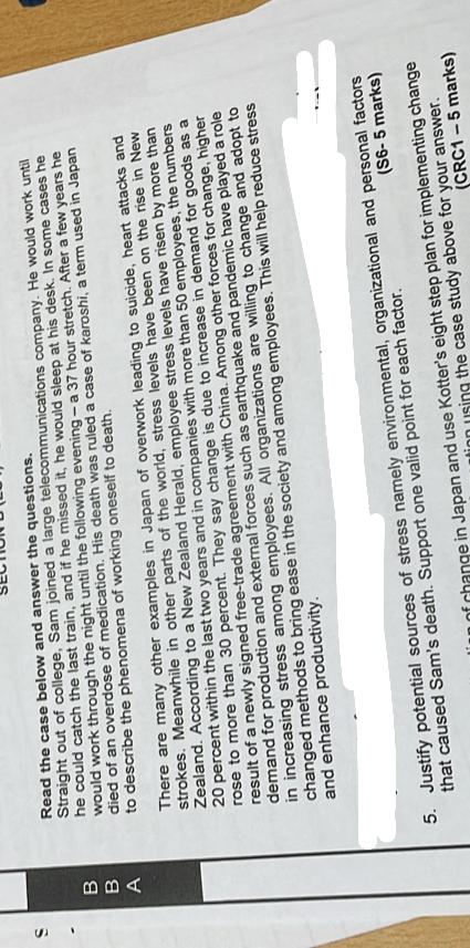  Read the case below and answer the questions. Straight out of